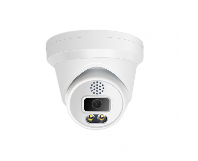 4K ColorView Turret IP Camea with two way audio and micro-SD 